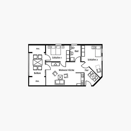 Apartment Dünenpark - Komfortplus Mit 2 Schlafzimmern Und Balkon Im Dachgeschoss 195 Binz